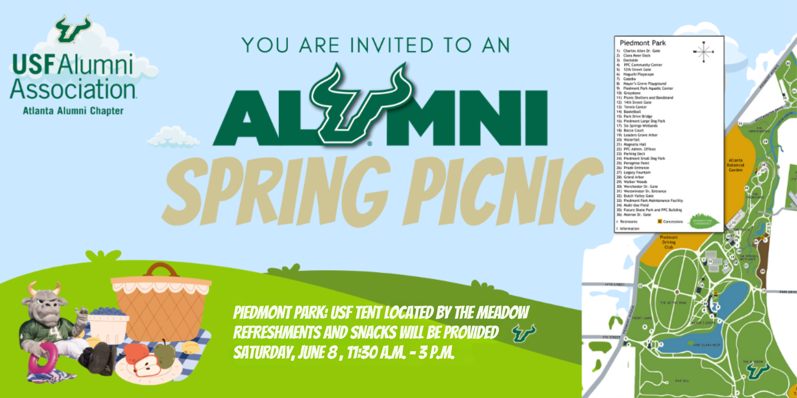 USF Atlanta Alumni Chapter: 2024 Spring Picnic in Piedmont Park