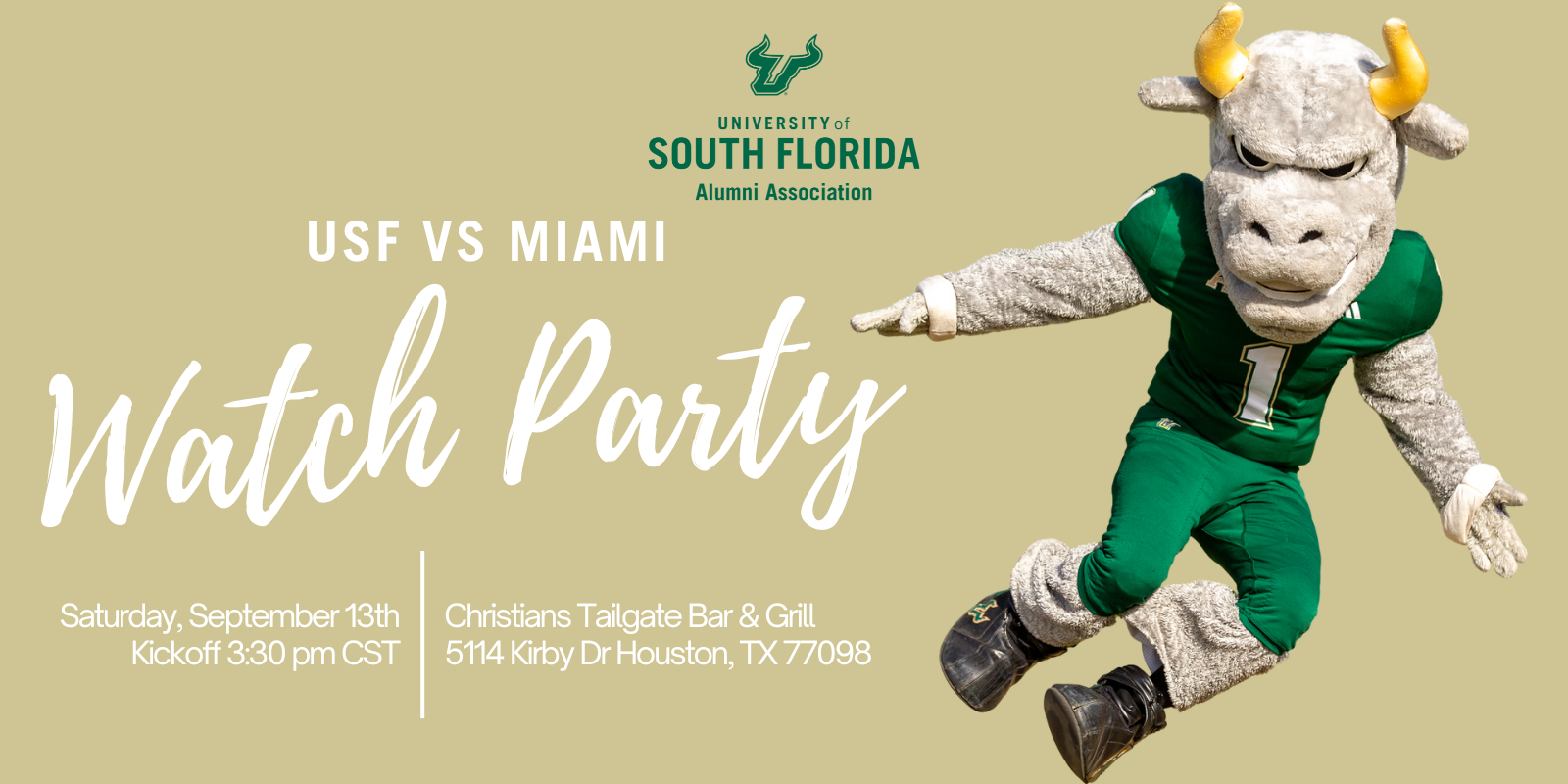 Houston Chapter USF vs Miami Watch Party