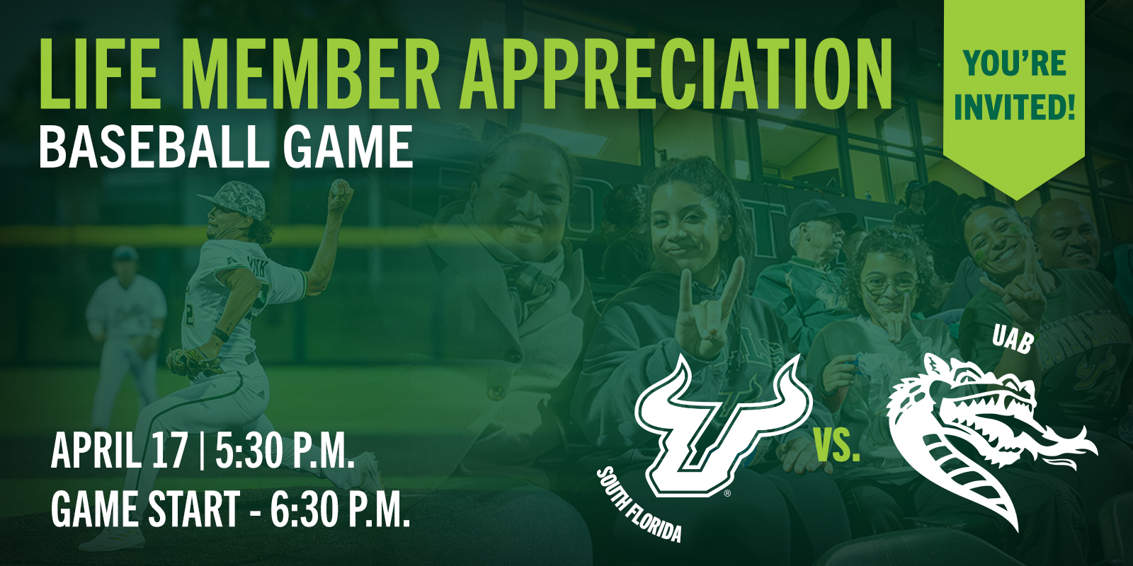 Thank you, Life Members. Join us at the Life Member Baseball Game!