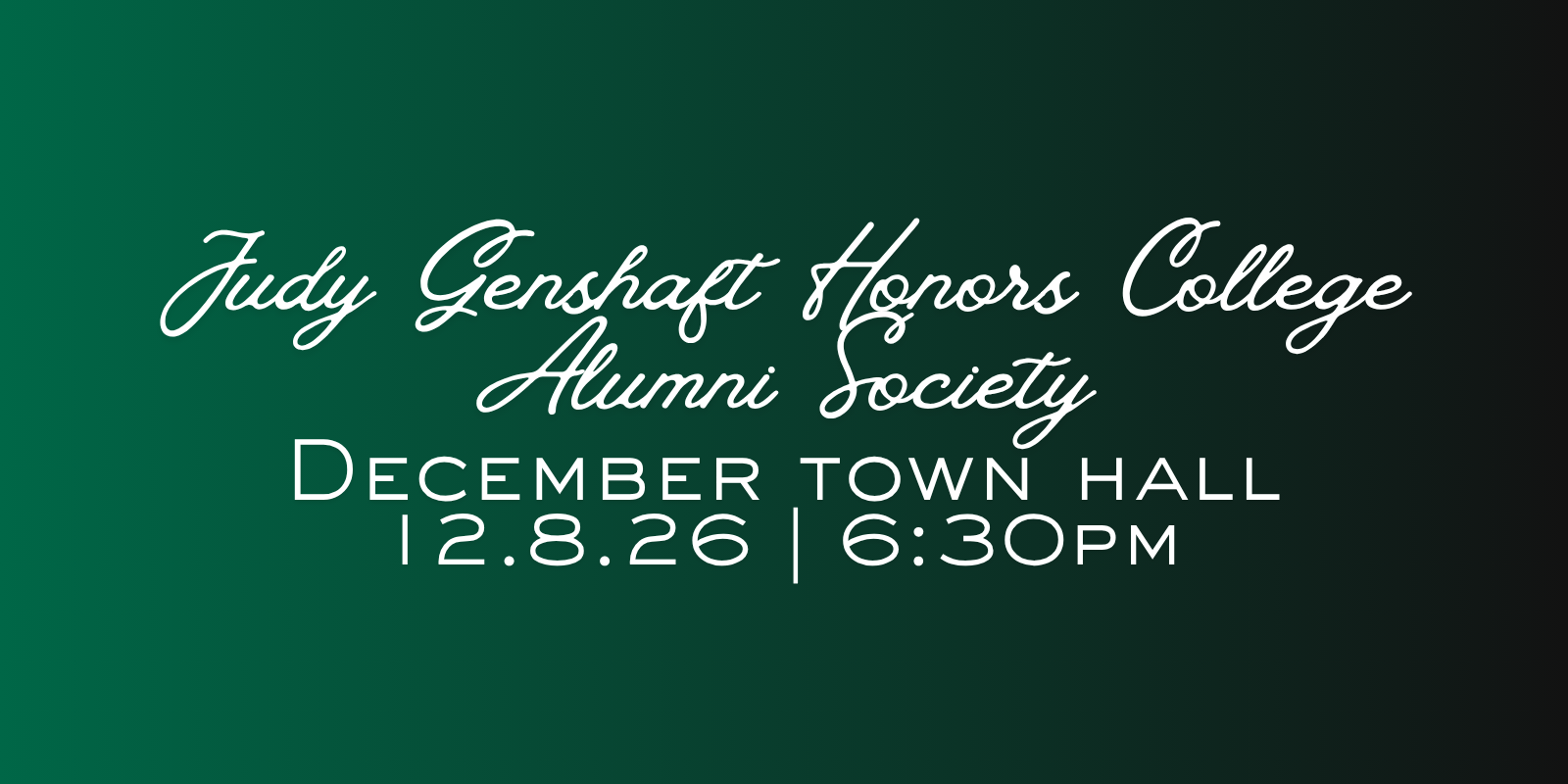 JGHC Alumni Society: December Town Hall